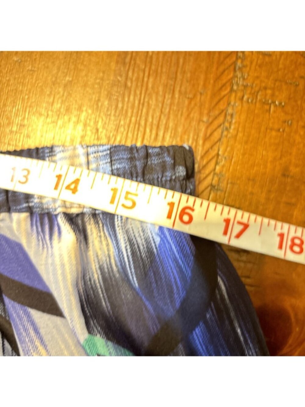 The Look Blue & Green Long Skirt Size PL NWT Geometric Thin Lightweight spring - Picture 3 of 4